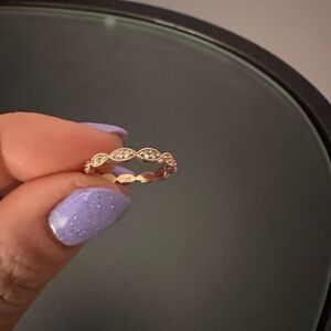 Gold Eternity Band Ring with Sparkling Stones